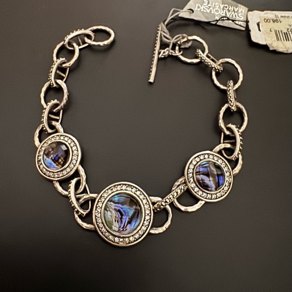 Judith Jack Sterling Silver Abalone Doublet Bracelet